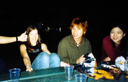 Eva's Farewell Party: Eva, Steven, Yoko