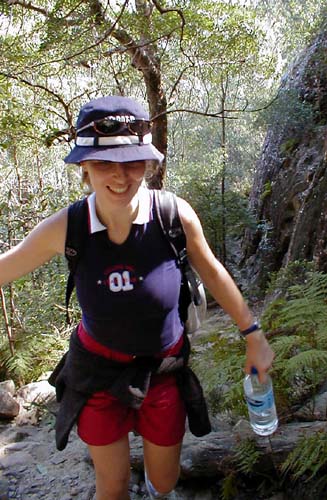 What an elegance! Eva climbing the hill...