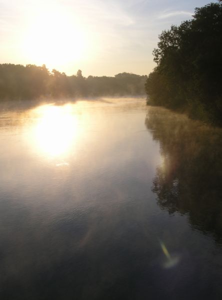ranní Rhone cestou z Meyzieu do školy