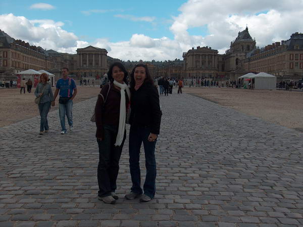 Imel and our friend V.. Notice the cloudy sky?