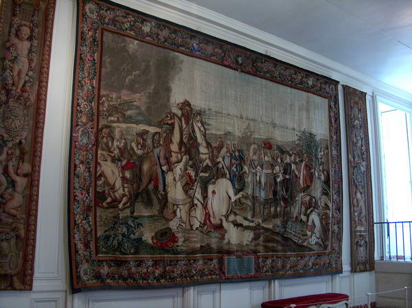 one of the excellent tapestry with french war detail and wounded horse