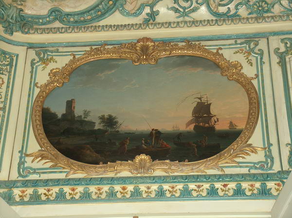 one of the wall or ceiling paintings with all those gold frame and painted wall. so painly beautiful seeing this kinda art:-(