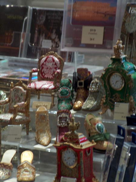french typical souvenirs, the miniature shoes and clocks