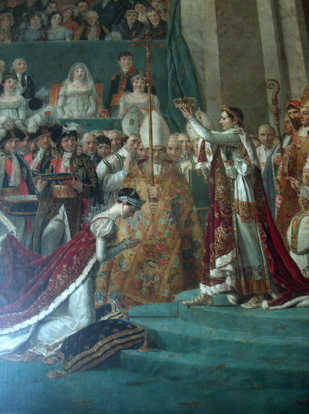 the painting about Emperor Napoleon Bonaparte endowed Empress to Josephine, his wife