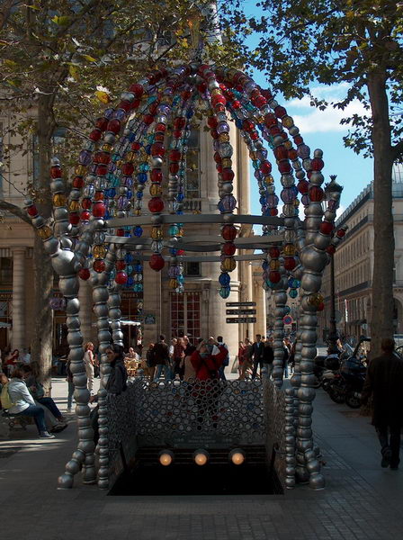 funky metro entrance near Louvre