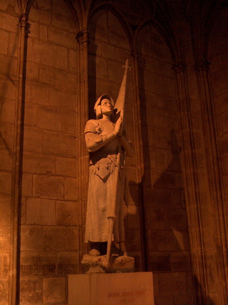 Joan d'Arc statue. She is considered saint in France
