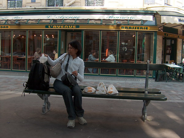 got prepared for our breakfast on the street park
