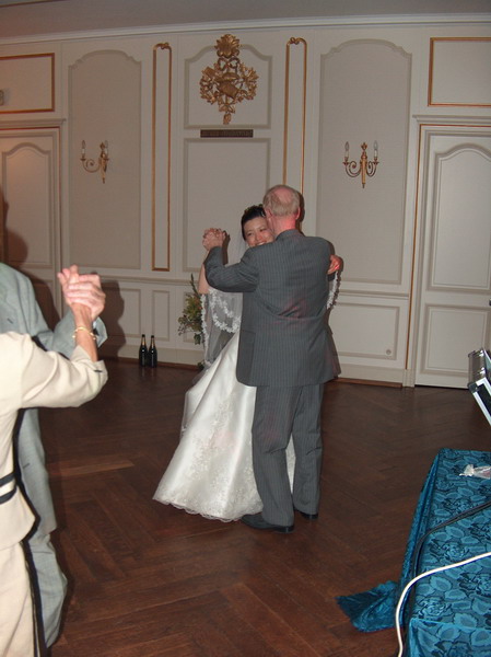 The bride and father in law started the dancing session
