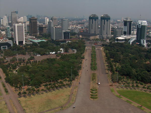Výhled na Jakartu