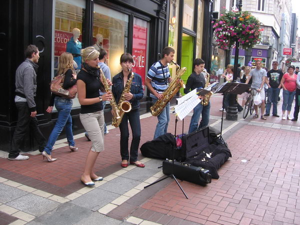 Dublin- hudebníci na Grafton street