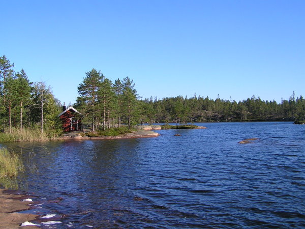 Volně přístupná chatička v NP Skuleskogen