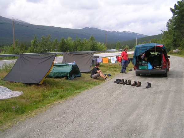 Sušíme a obědváme na odpočívadle