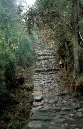 Takhle nějak vypadají lepší úseky incké cesty - prostě chodníček. Že ve výšce 4000 metrů? No a?