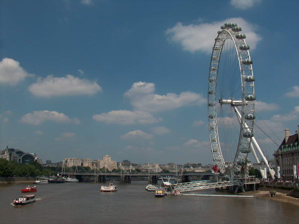London Eye at River Thames bank