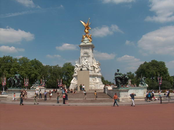 St. James Park fountain (just in front of Buckingham Palace)