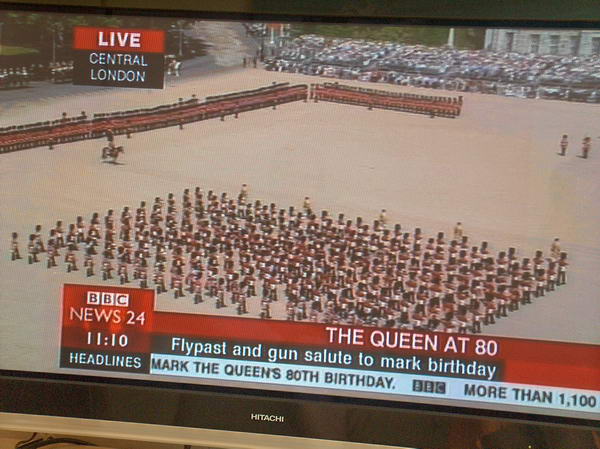 Poor guys, it's like 30 degrees and they have to wear all those traditional uniforms...