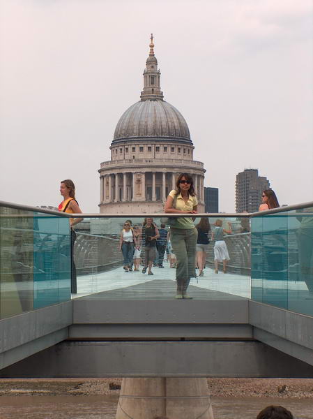 Imelda on the bridge (St Paul's in the background)
