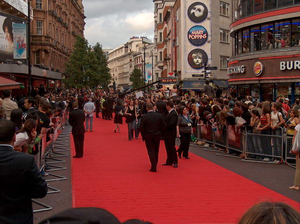Walking to Leicester Square and whom is this red carpet for, is it for us?