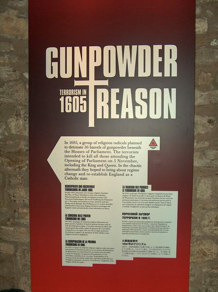 Exhibit about the famous Gunpowder treason.