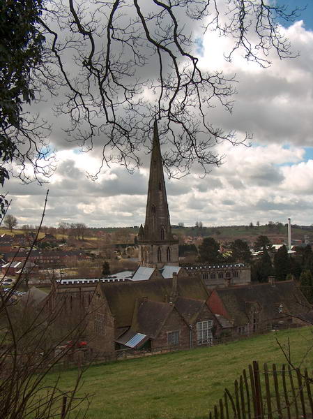 The cathedral spire in Ashbourne - the first town we passed