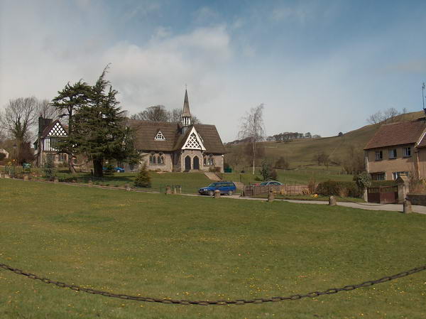 Picturesque village of Ilam, school in Swiss style