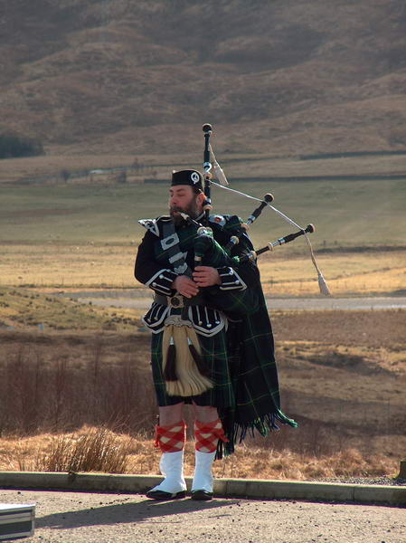 Bagpiper! He was standing at a viewpoint and playing for tourists:-)