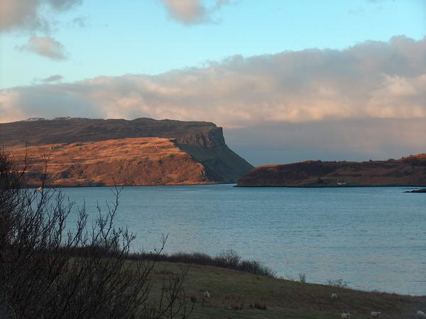 Sunset views on the way to hostel in Uig on the Isle of Skye