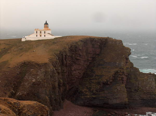 Stoer Head Lighthouse. Weather turned really bad - good to test our "rainproof" clothes