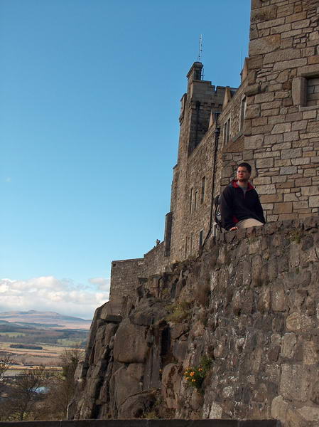 Sitting on the castle wall - Don't fall down, OK?