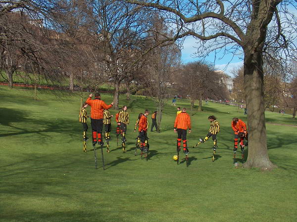 But they actually played footbal on pogo sticks!!!