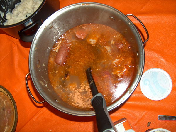 Zelnacka = cabbage soup. Hey, where's the dog??