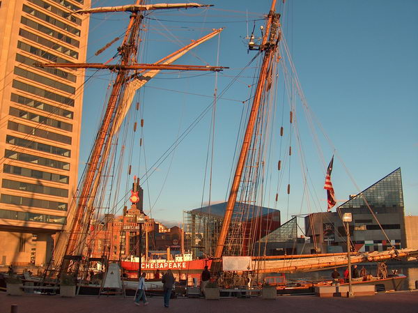 Stěžně jsou nakloněné kvůli designu. Mysleli prý, že to tak bude rychlejsí, ale neprokázalo se...