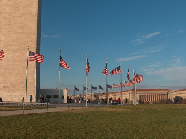 Vlajky USA dokolčka