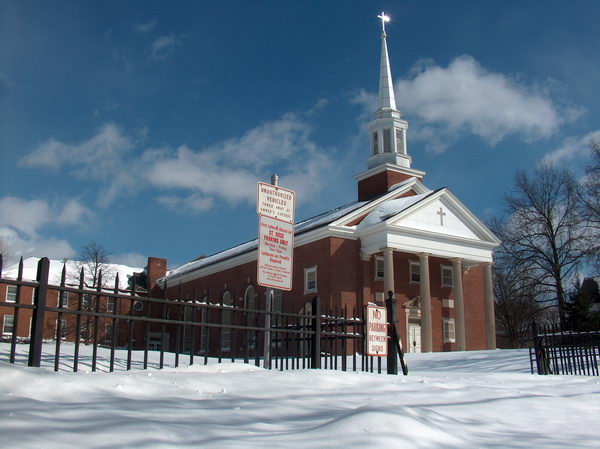 Luteránský kostel cestou do školy