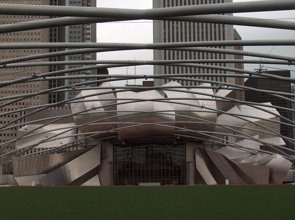 Outdoor stage in Millenium Park designed by Frank Gehry