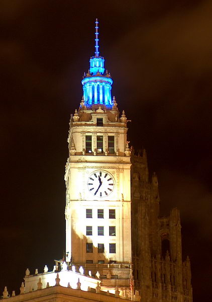 Clock on the Wrigley Building