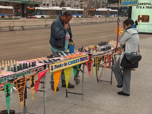 Street chess player