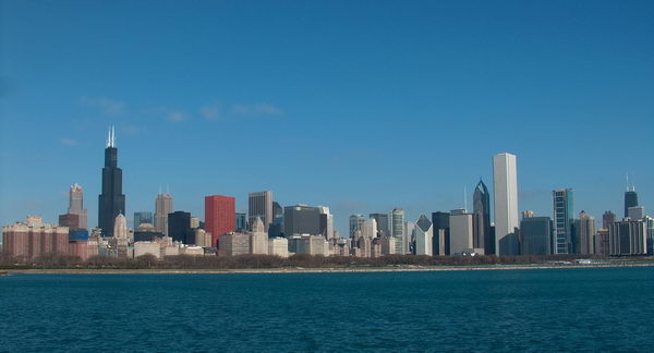 Chicago skyline from Adler's Planetarium