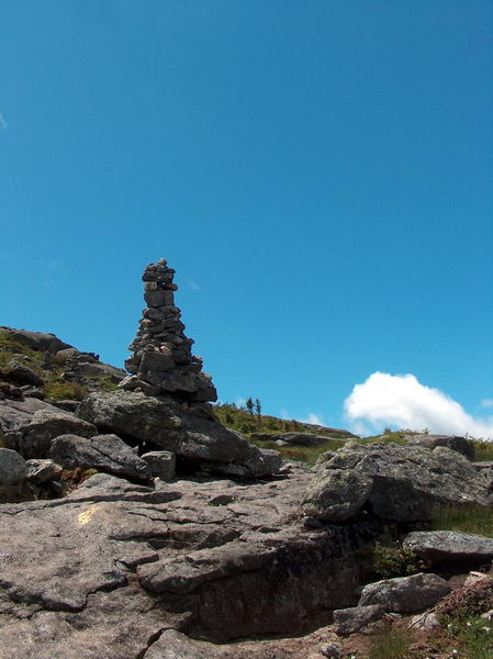 The route to the top is now marked with these "pyramids"