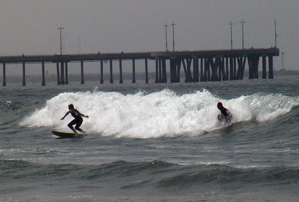 you can surf (BTW, if you notice the pier in the background? It is the Venice beach Pier where the final scene of the movie Falling Down starring Michal Douglas was shot:-)