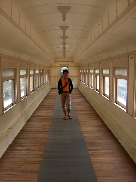 Imel in a train car