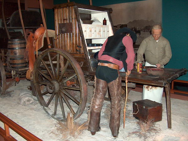 Typical wagon for West explorers included foldable kitchenette
