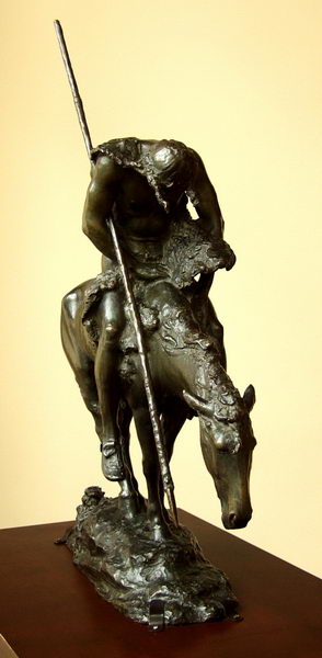 Famous statue "End of the Trail" by J. E. Fraser from 1915, symbolizing the victory of white man over natives: nowehere to run anymore, the West has been conquered. One of the most popular and most copied statues in US (I can confirm that, I've seen it many times)