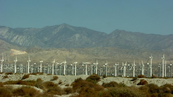 The desert is dry, but windy - wind generators are everywhere