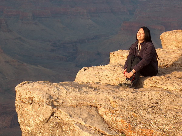 Sunbathing in the setting sun