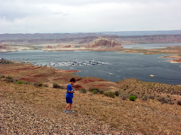 Lake Powell is a popular sailing destination amidst desert