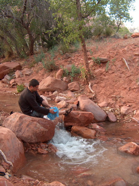 ...so we took a dip and washed a bit