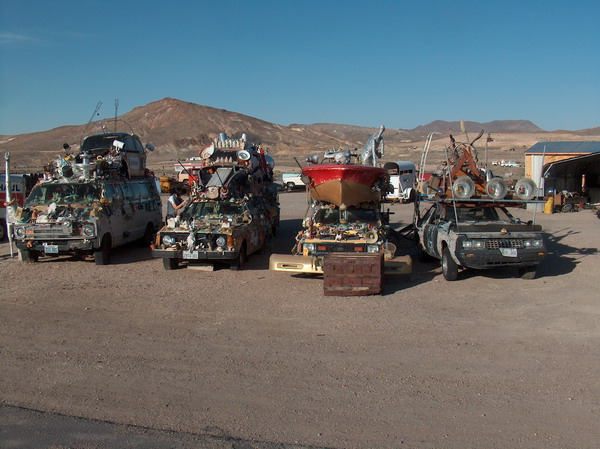 This is what you see from the road. Catches your attention, doesn't it? Bunch of heavily decorated car wrecks